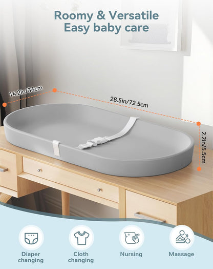 Baby Changing Pad for Dresser - Wipeable & with Restraining Belt