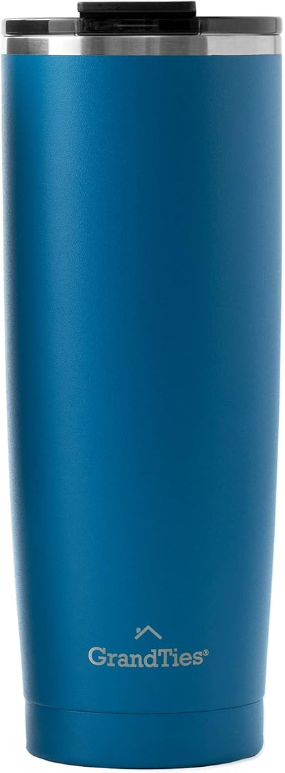 Insulated Coffee Tumbler Cup w/Tritan Lid | Leak Proof, Reusable, Double Walled Vacuum Stainless Steel Water Bottle Travel Mug | Thermal Cups for Hot and Cold Drinks | 20oz | Periwinkle