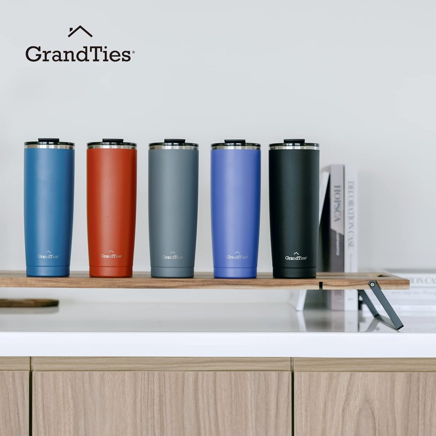 Insulated Coffee Tumbler Cup w/Tritan Lid | Leak Proof, Reusable, Double Walled Vacuum Stainless Steel Water Bottle Travel Mug | Thermal Cups for Hot and Cold Drinks | 20oz | Periwinkle