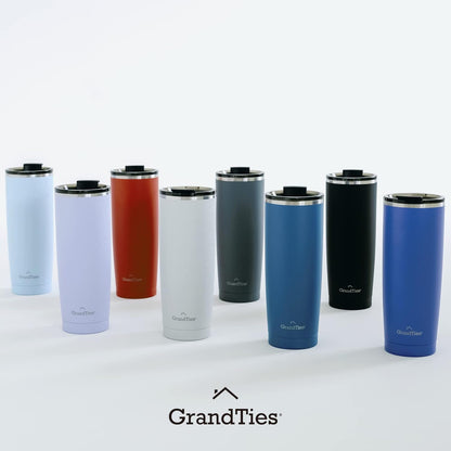 Insulated Coffee Tumbler Cup w/Tritan Lid | Leak Proof, Reusable, Double Walled Vacuum Stainless Steel Water Bottle Travel Mug | Thermal Cups for Hot and Cold Drinks | 20oz | Periwinkle