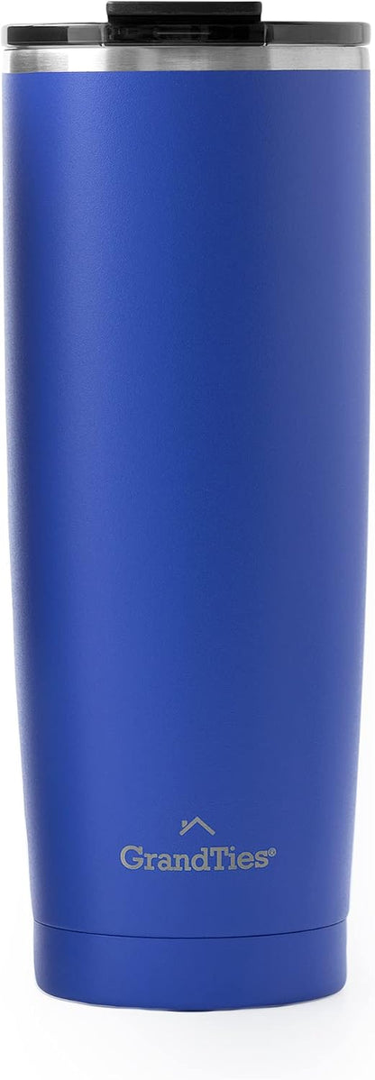 Insulated Coffee Tumbler Cup w/Tritan Lid | Leak Proof, Reusable, Double Walled Vacuum Stainless Steel Water Bottle Travel Mug | Thermal Cups for Hot and Cold Drinks | 20oz | Periwinkle