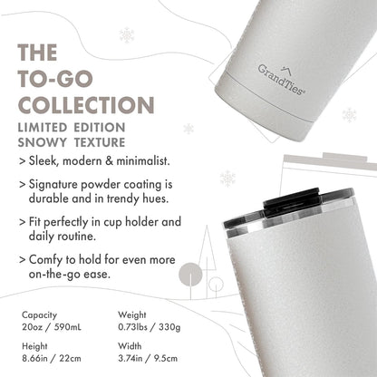 Insulated Coffee Tumbler Cup w/Tritan Lid | Leak Proof, Reusable, Double Walled Vacuum Stainless Steel Water Bottle Travel Mug | Thermal Cups for Hot and Cold Drinks | 20oz | Periwinkle
