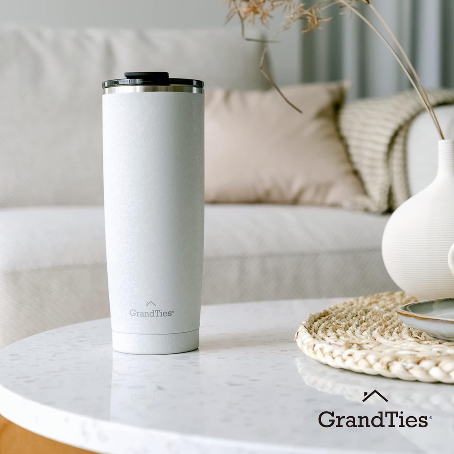 Insulated Coffee Tumbler Cup w/Tritan Lid | Leak Proof, Reusable, Double Walled Vacuum Stainless Steel Water Bottle Travel Mug | Thermal Cups for Hot and Cold Drinks | 20oz | Periwinkle