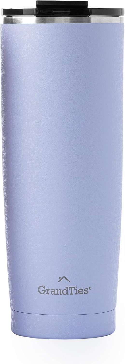 Insulated Coffee Tumbler Cup w/Tritan Lid | Leak Proof, Reusable, Double Walled Vacuum Stainless Steel Water Bottle Travel Mug | Thermal Cups for Hot and Cold Drinks | 20oz | Periwinkle