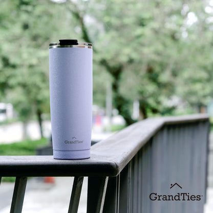 Insulated Coffee Tumbler Cup w/Tritan Lid | Leak Proof, Reusable, Double Walled Vacuum Stainless Steel Water Bottle Travel Mug | Thermal Cups for Hot and Cold Drinks | 20oz | Periwinkle
