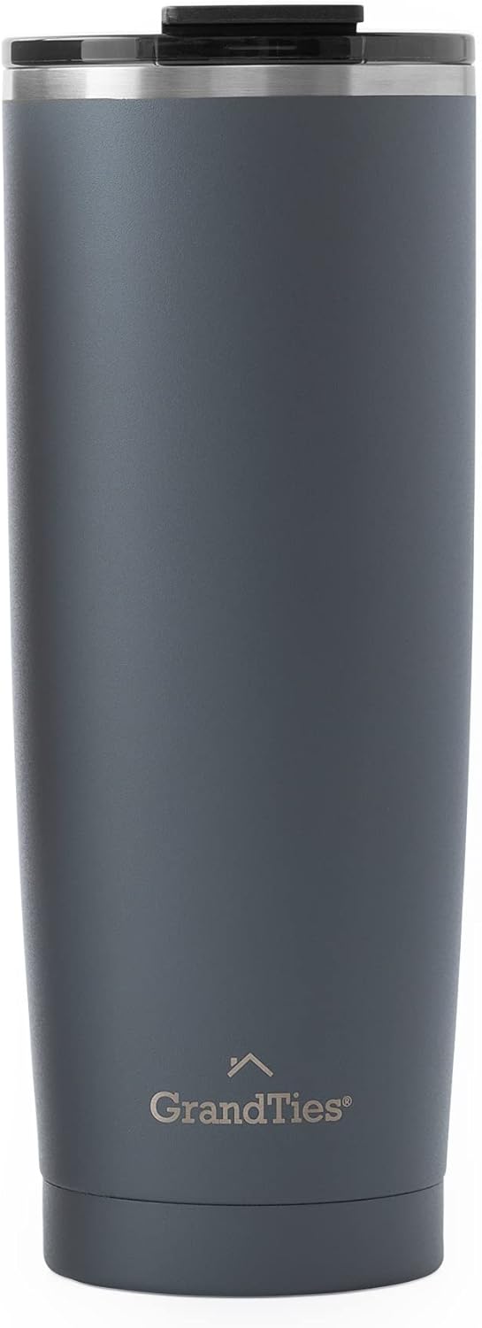 Insulated Coffee Tumbler Cup w/Tritan Lid | Leak Proof, Reusable, Double Walled Vacuum Stainless Steel Water Bottle Travel Mug | Thermal Cups for Hot and Cold Drinks | 20oz | Periwinkle