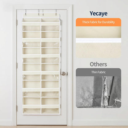 Over The Door Organizer, 6 Tier Extra Large Behind Door Storage of 12 Compartments, 80lbs Heavy Duty Door Organizer Hanging with Clear Window for Closet Bedroom Pantry Bathroom, Grey
