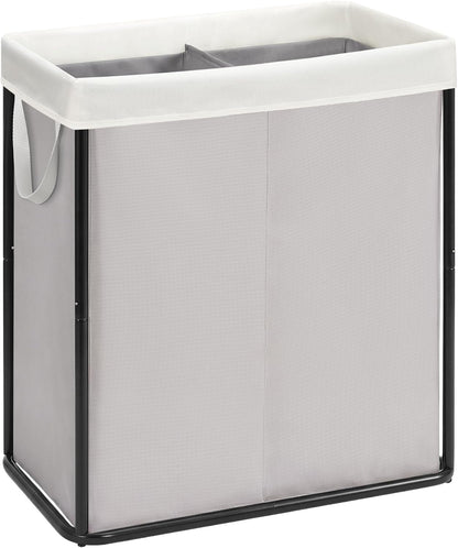 Large Laundry Hamper, 23.7 Gal. Metal Laundry Basket with Removable Bag for Easy Carry, Strong Dirty Clothes Hamper for Bedroom, Bathroom, Dorm, College, 90L Grey