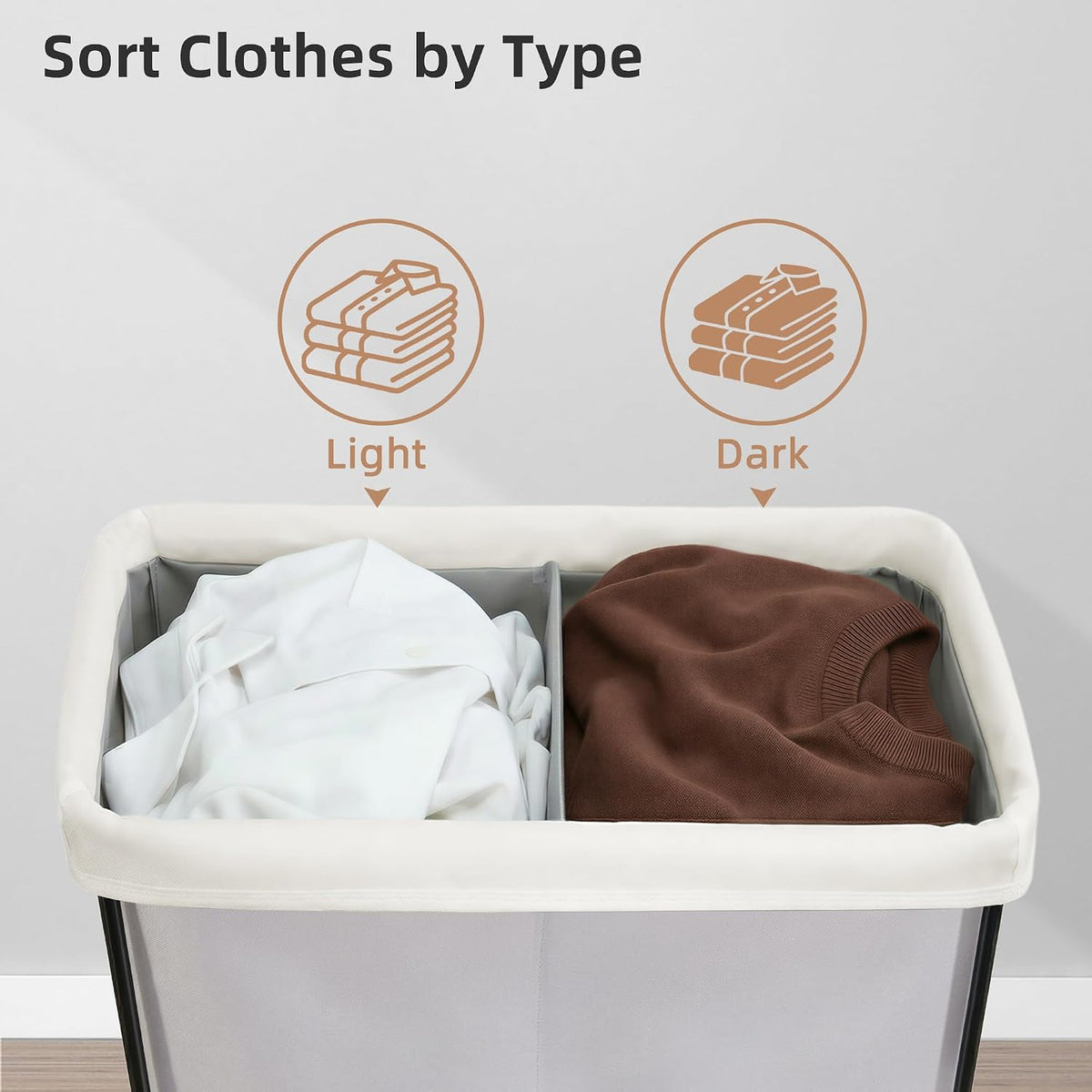 Large Laundry Hamper, 23.7 Gal. Metal Laundry Basket with Removable Bag for Easy Carry, Strong Dirty Clothes Hamper for Bedroom, Bathroom, Dorm, College, 90L Grey