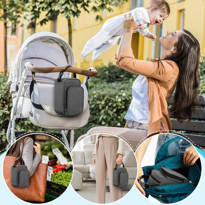 Insulated Breastmilk Cooler Bag with 4 Gel Ice Packs, Breastmilk Cooler Fits 6 Bags of Breastmilk, Gray