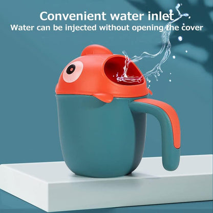 Baby Rinse Cup, Cute Cartoon Fish Baby Bath Rinser Baby Rinser Pail Shampoo Rinser, Newborn Bath Shower Wash Hair Cup for Rotecting Infant Eyes