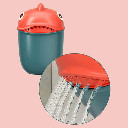 Baby Rinse Cup, Cute Cartoon Fish Baby Bath Rinser Baby Rinser Pail Shampoo Rinser, Newborn Bath Shower Wash Hair Cup for Rotecting Infant Eyes