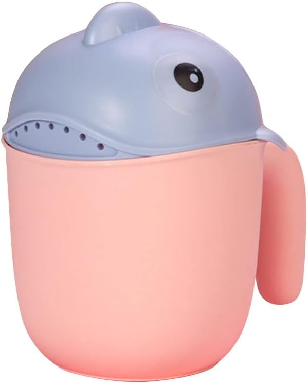 Baby Rinse Cup, Cute Cartoon Fish Baby Bath Rinser Baby Rinser Pail Shampoo Rinser, Newborn Bath Shower Wash Hair Cup for Rotecting Infant Eyes