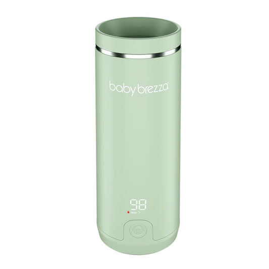 SuperFast Portable Bottle Warmer 3x Faster than Others, Travel Milk Formula Warmer with 4 Temperature Settings, 9oz Capacity, USB Rechargeable, Safe & Even Heating, No Adapters, Sage Green