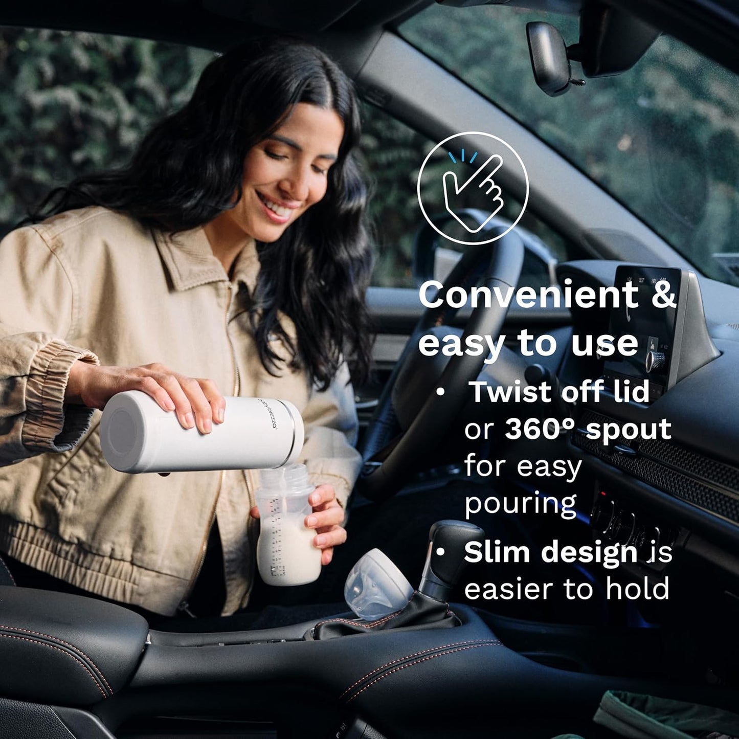 SuperFast Portable Bottle Warmer 3x Faster than Others, Travel Milk Formula Warmer with 4 Temperature Settings, 9oz Capacity, USB Rechargeable, Safe & Even Heating, No Adapters, Sage Green