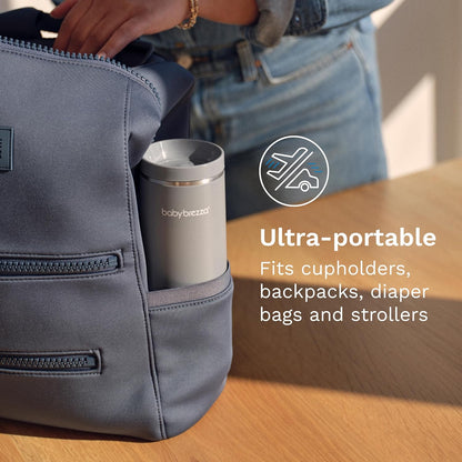 SuperFast Portable Bottle Warmer 3x Faster than Others, Travel Milk Formula Warmer with 4 Temperature Settings, 9oz Capacity, USB Rechargeable, Safe & Even Heating, No Adapters, Sage Green
