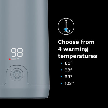 SuperFast Portable Bottle Warmer 3x Faster than Others, Travel Milk Formula Warmer with 4 Temperature Settings, 9oz Capacity, USB Rechargeable, Safe & Even Heating, No Adapters, Sage Green