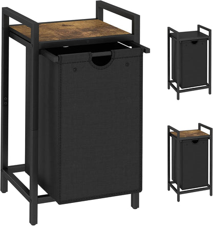 Laundry Hamper, Two-Color Laundry Basket with Removable Laundry Bag and Top Shelf, Clothes Hamper for Samll Space,Laundry Room, Bedroom, Bathroom