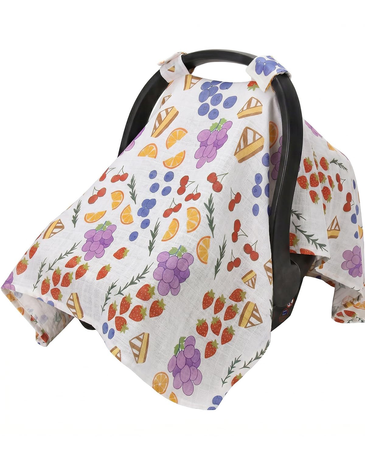 Car Seat Cover Baby Girl, 100% Cotton Muslin Infant Carseat Canopy