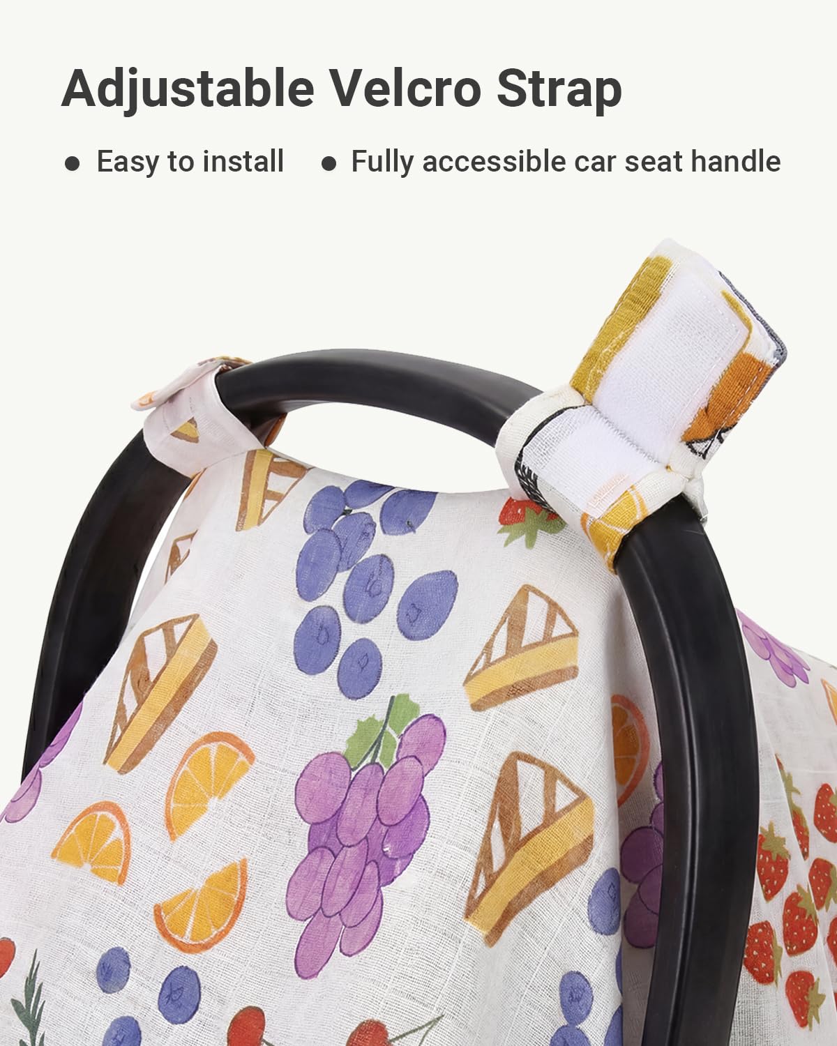 Car Seat Cover Baby Girl, 100% Cotton Muslin Infant Carseat Canopy