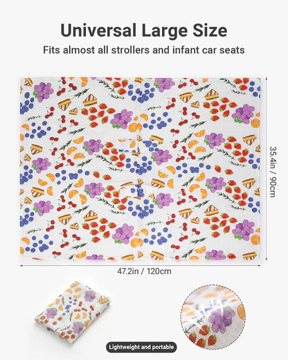 Car Seat Cover Baby Girl, 100% Cotton Muslin Infant Carseat Canopy