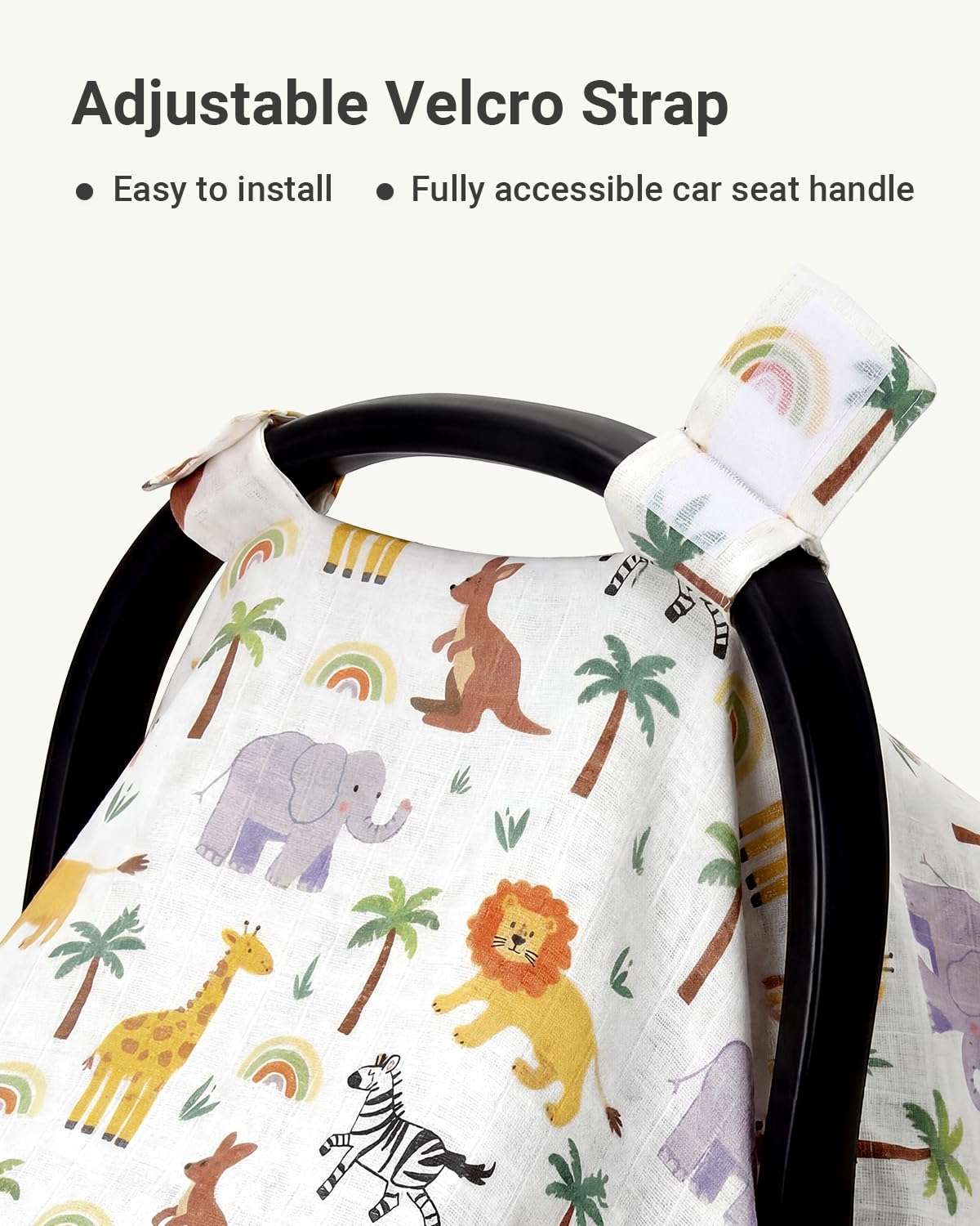 Car Seat Cover Baby Girl, 100% Cotton Muslin Infant Carseat Canopy