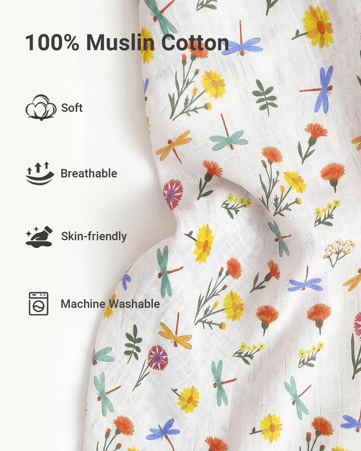 Car Seat Cover Baby Girl, 100% Cotton Muslin Infant Carseat Canopy