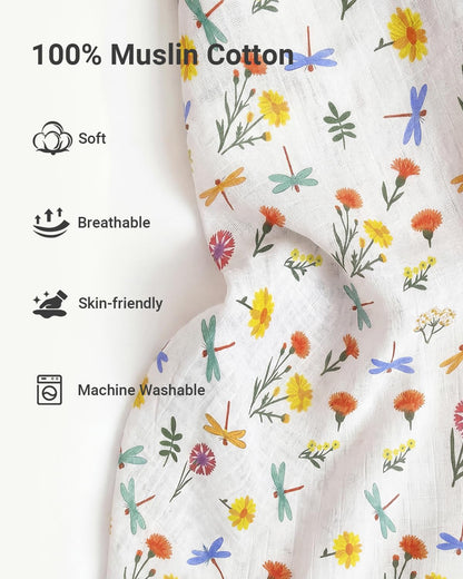 Car Seat Cover Baby Girl, 100% Cotton Muslin Infant Carseat Canopy