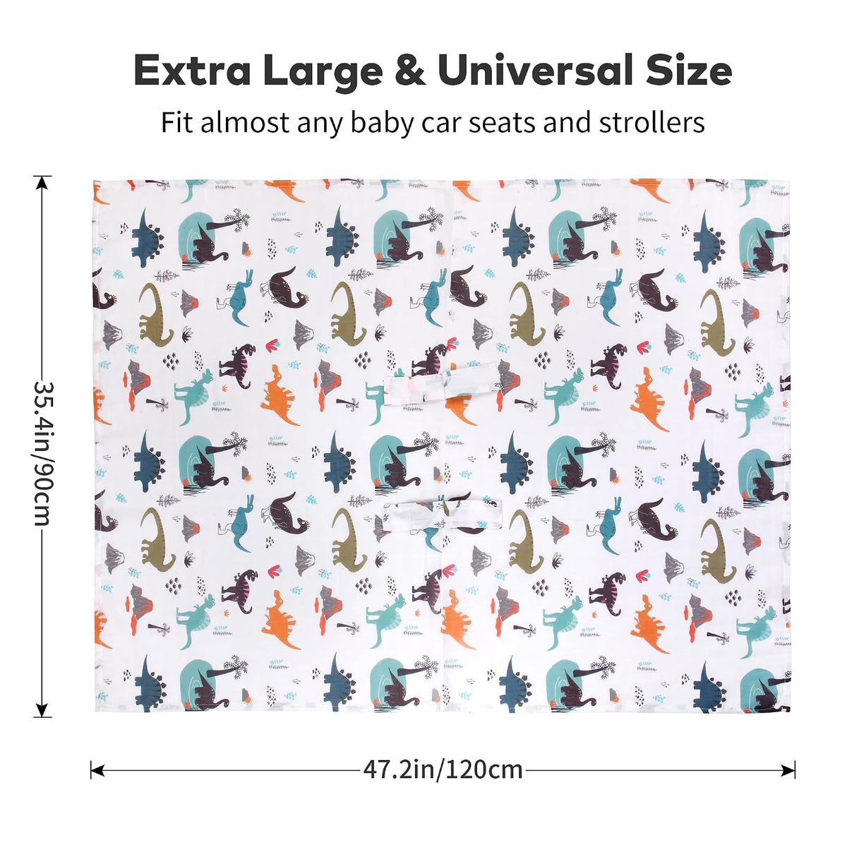 Car Seat Cover Baby Girl, 100% Cotton Muslin Infant Carseat Canopy