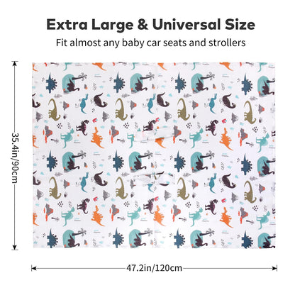 Car Seat Cover Baby Girl, 100% Cotton Muslin Infant Carseat Canopy