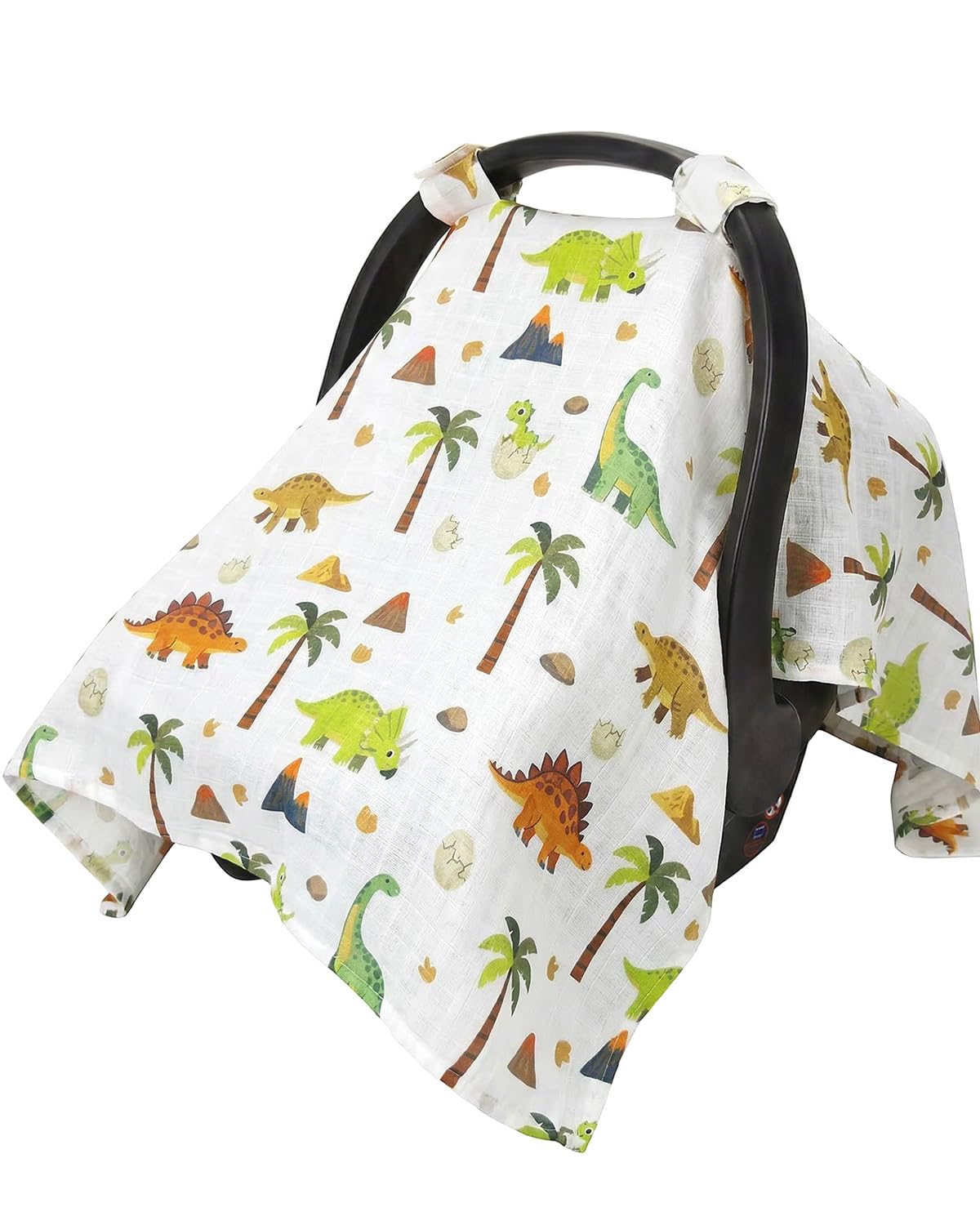 Car Seat Cover Baby Girl, 100% Cotton Muslin Infant Carseat Canopy