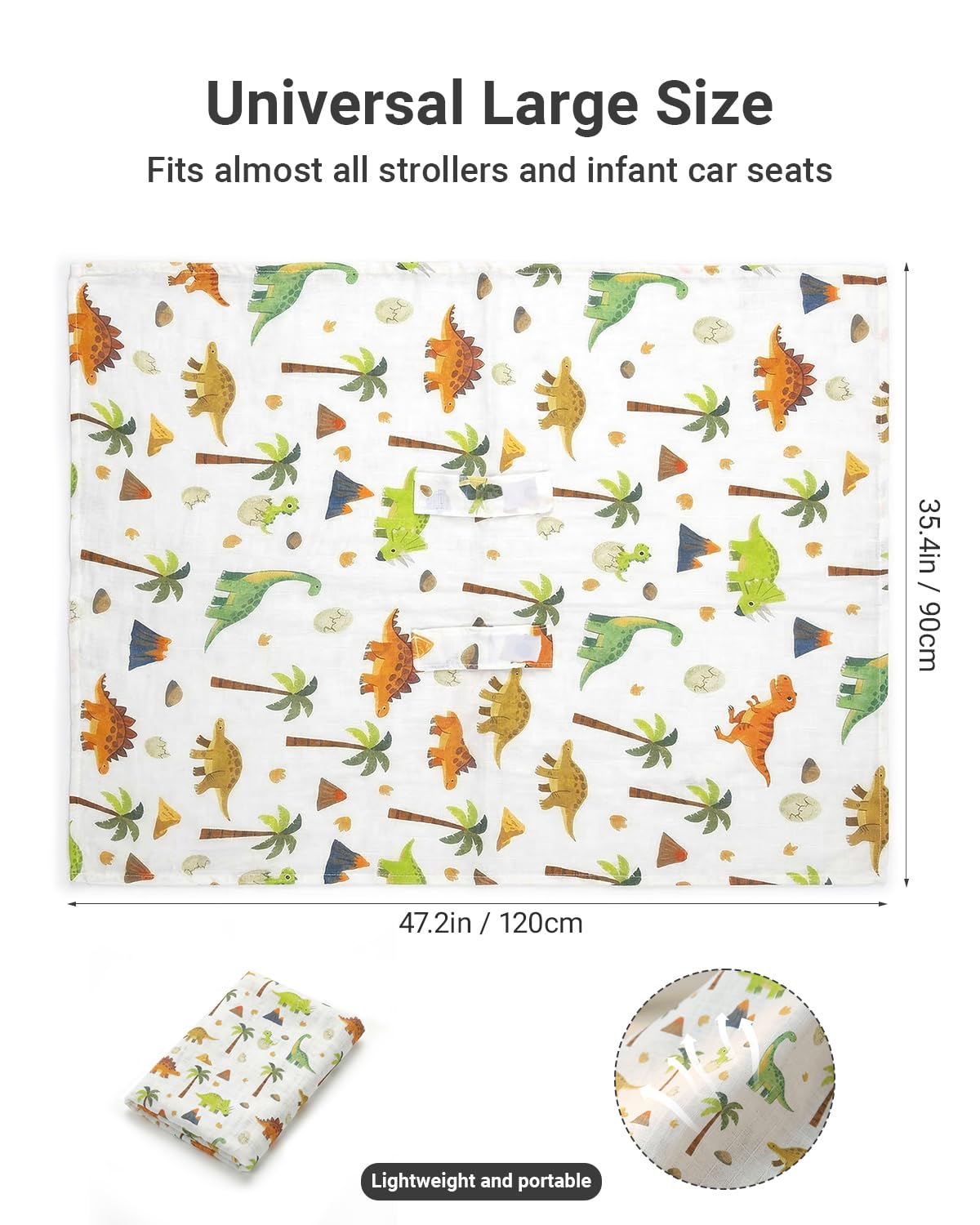 Car Seat Cover Baby Girl, 100% Cotton Muslin Infant Carseat Canopy
