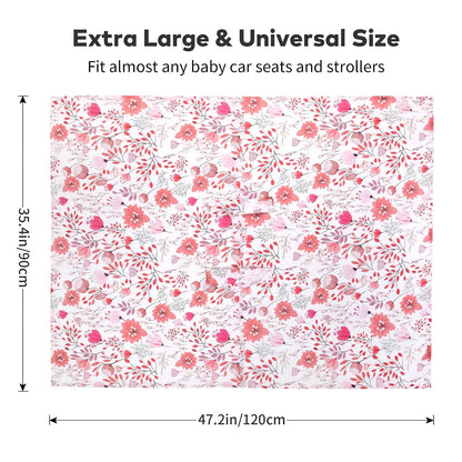 Car Seat Cover Baby Girl, 100% Cotton Muslin Infant Carseat Canopy