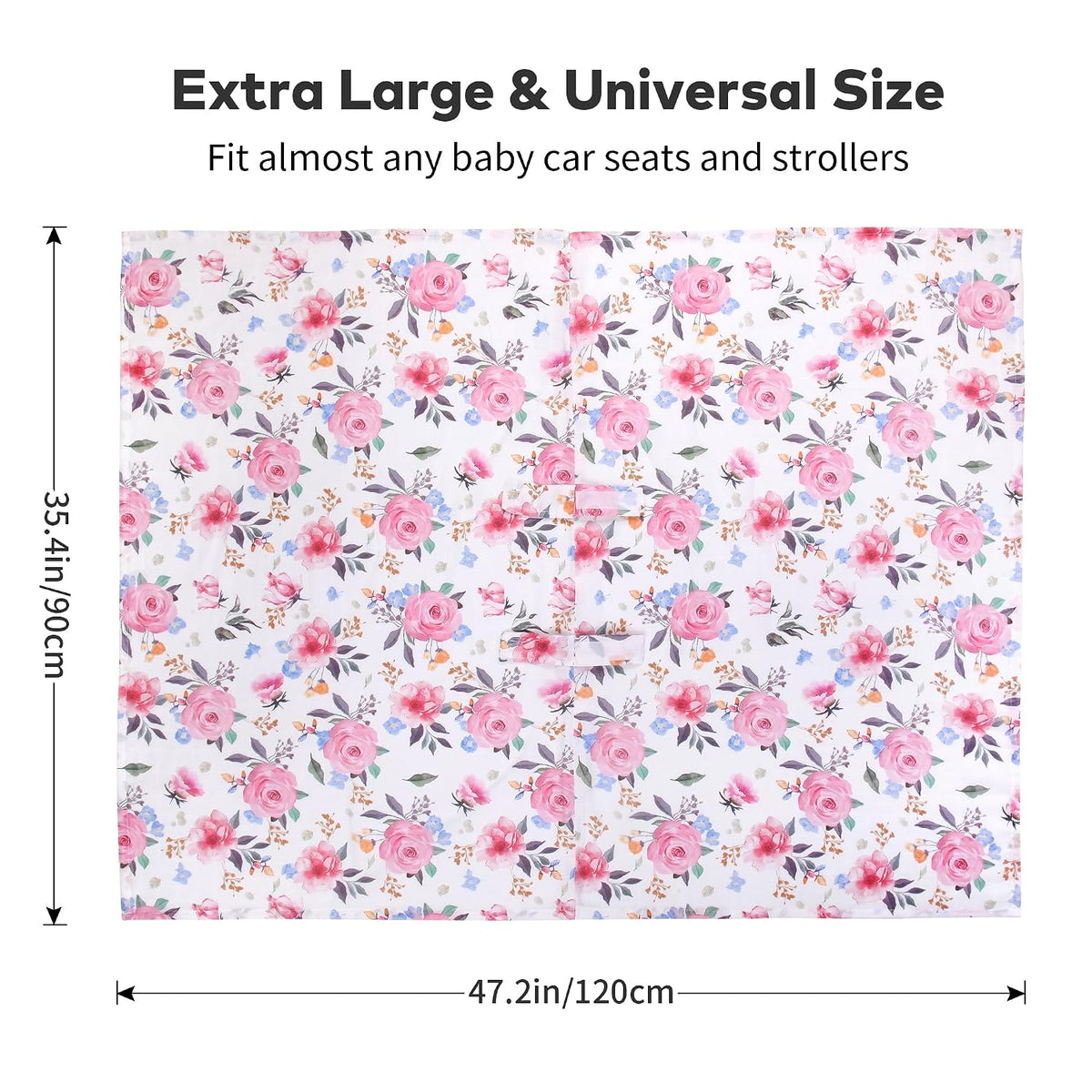 Car Seat Cover Baby Girl, 100% Cotton Muslin Infant Carseat Canopy