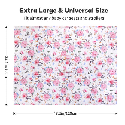Car Seat Cover Baby Girl, 100% Cotton Muslin Infant Carseat Canopy