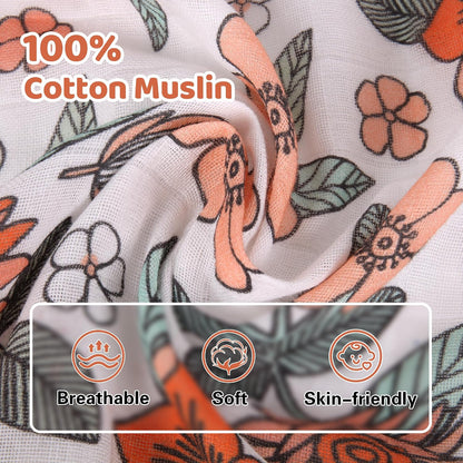 Car Seat Cover Baby Girl, 100% Cotton Muslin Infant Carseat Canopy