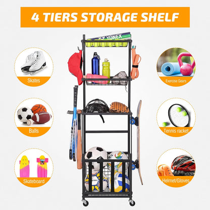 Sports Equipment Storage for Garage, Ball Storage Organizer