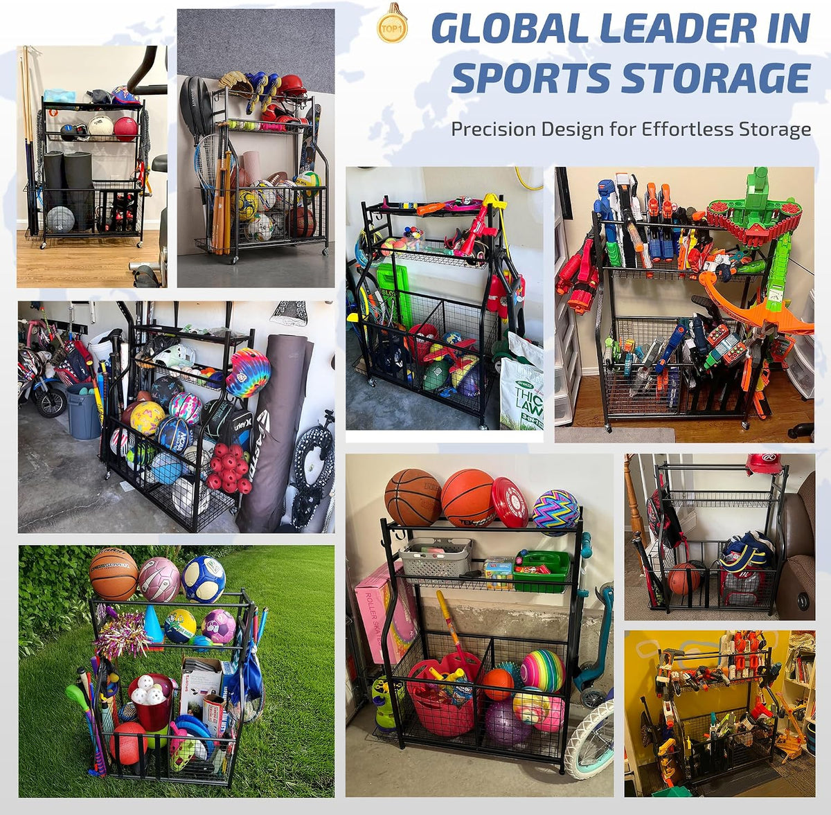 Sports Equipment Storage for Garage, Ball Storage Organizer
