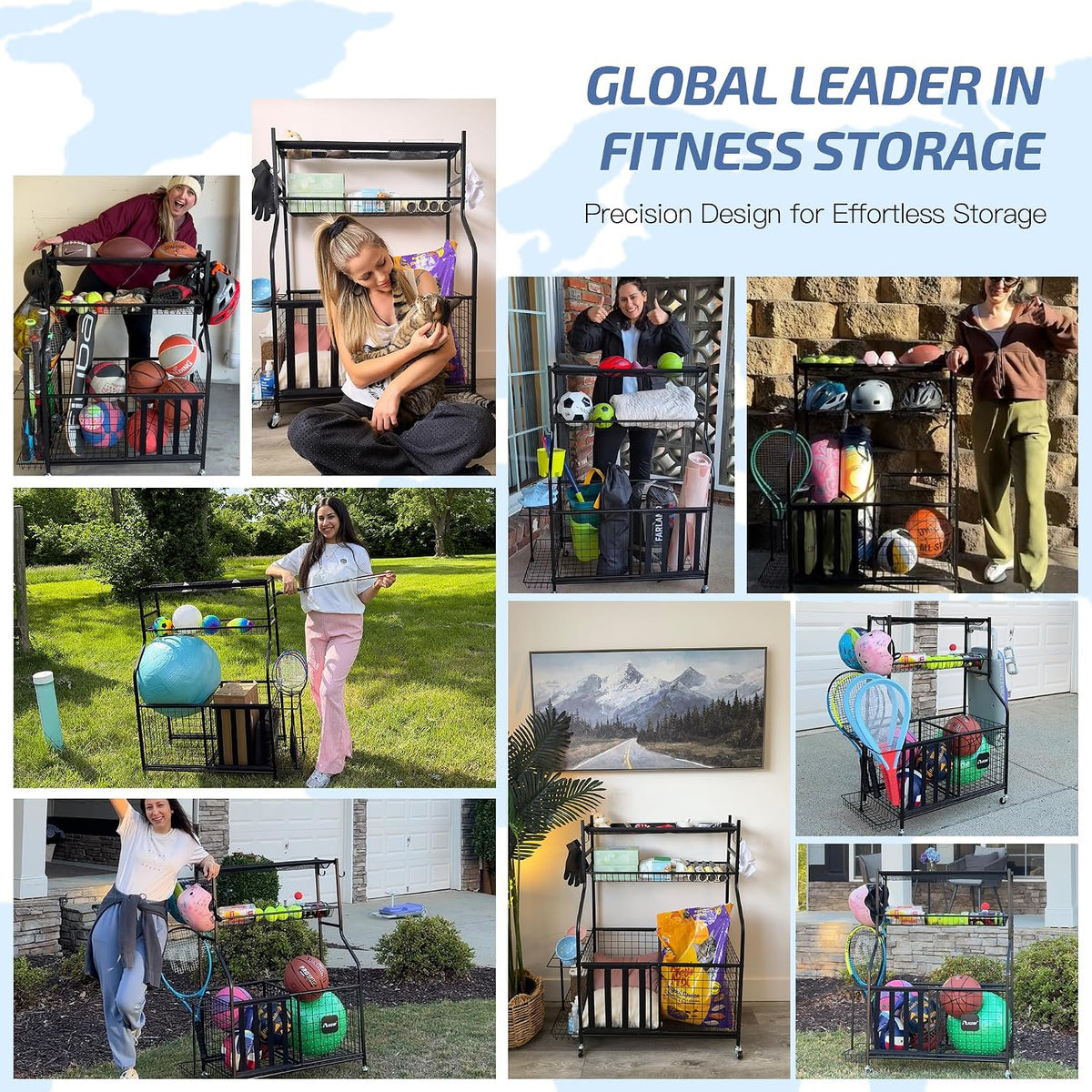 Sports Equipment Storage for Garage, Ball Storage Organizer
