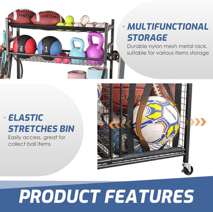 Sports Equipment Storage for Garage, Ball Storage Organizer