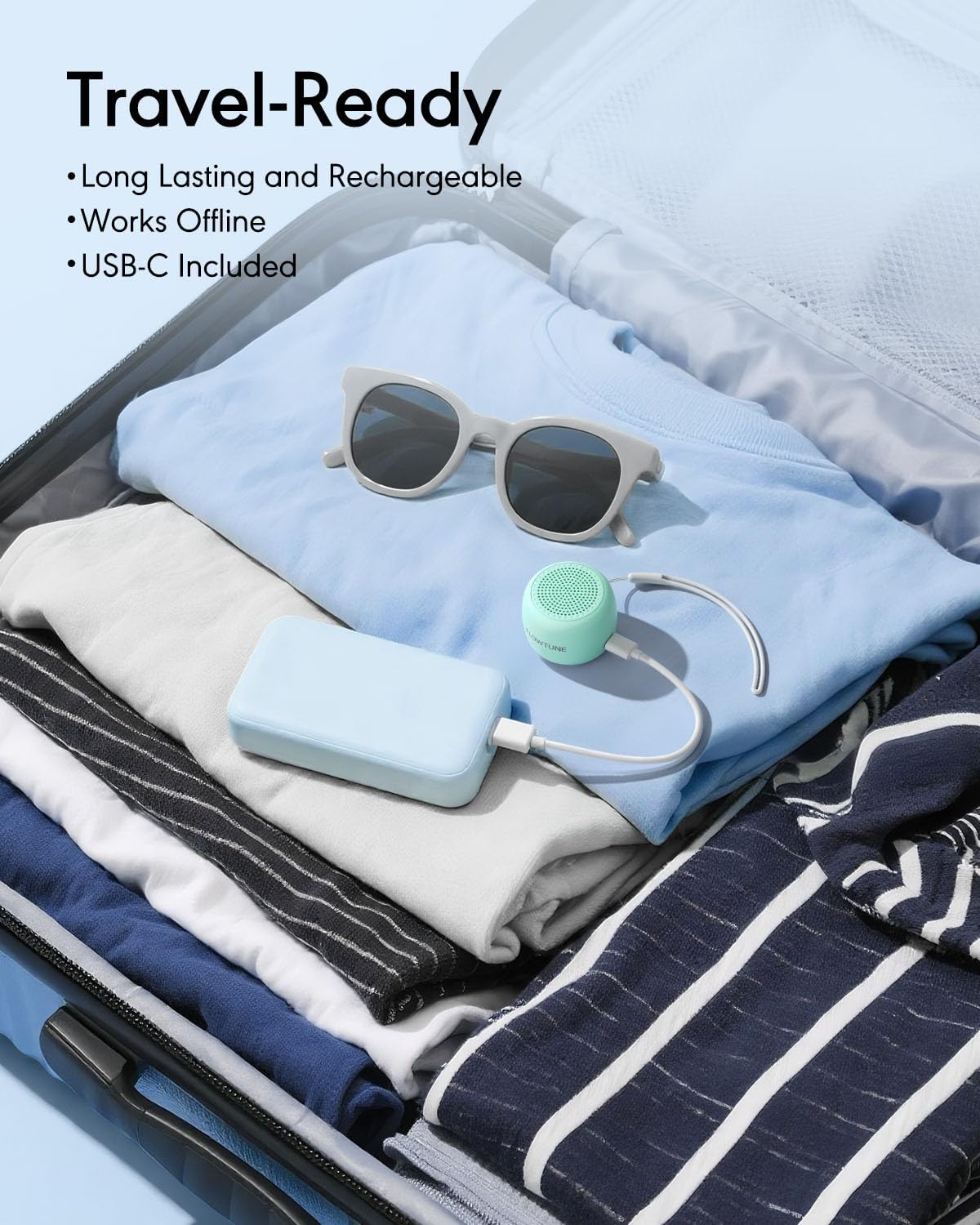 FLOWTUNE Sound Machine White Noise Machine for Baby Adults, 18 Non-looping Sounds, Timer, Memory Function, Portable Sleep Sound Therapy Gift (Black)