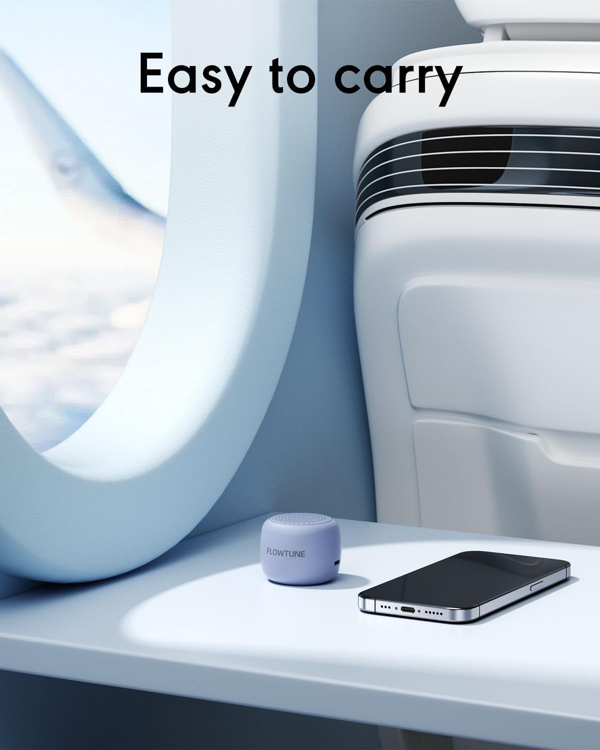 FLOWTUNE Sound Machine White Noise Machine for Baby Adults, 18 Non-looping Sounds, Timer, Memory Function, Portable Sleep Sound Therapy Gift (Black)