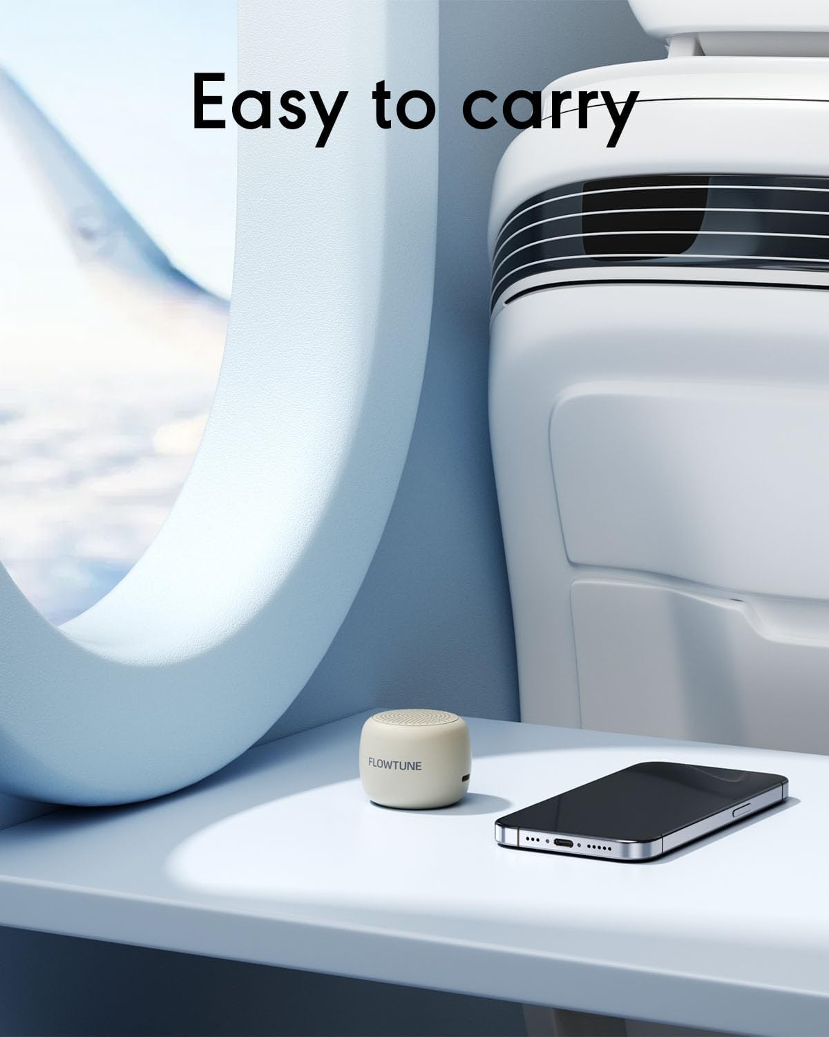 FLOWTUNE Sound Machine White Noise Machine for Baby Adults, 18 Non-looping Sounds, Timer, Memory Function, Portable Sleep Sound Therapy Gift (Black)