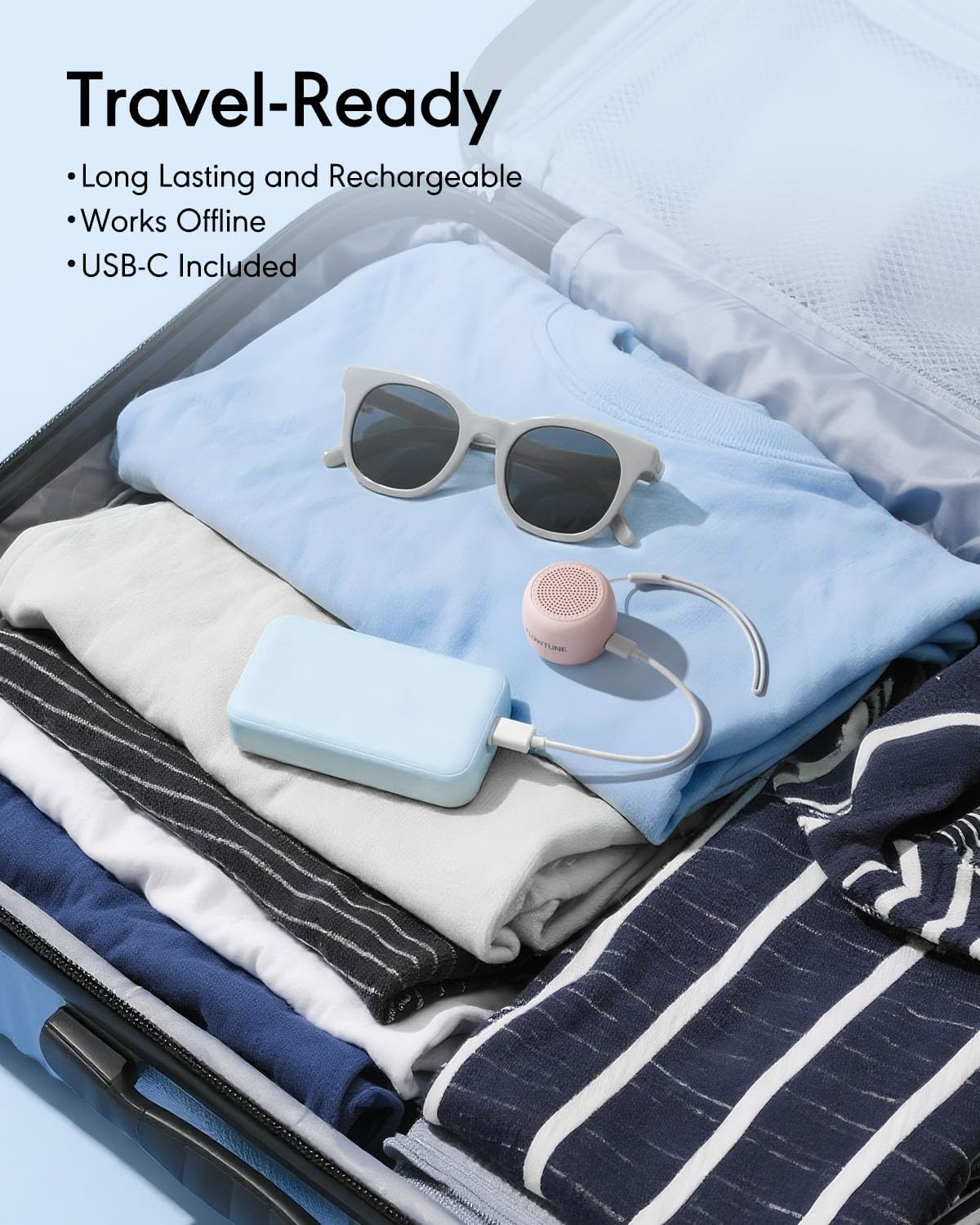 FLOWTUNE Sound Machine White Noise Machine for Baby Adults, 18 Non-looping Sounds, Timer, Memory Function, Portable Sleep Sound Therapy Gift (Black)