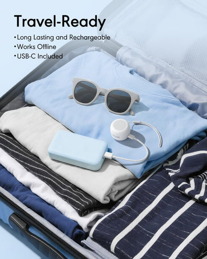FLOWTUNE Sound Machine White Noise Machine for Baby Adults, 18 Non-looping Sounds, Timer, Memory Function, Portable Sleep Sound Therapy Gift (Black)