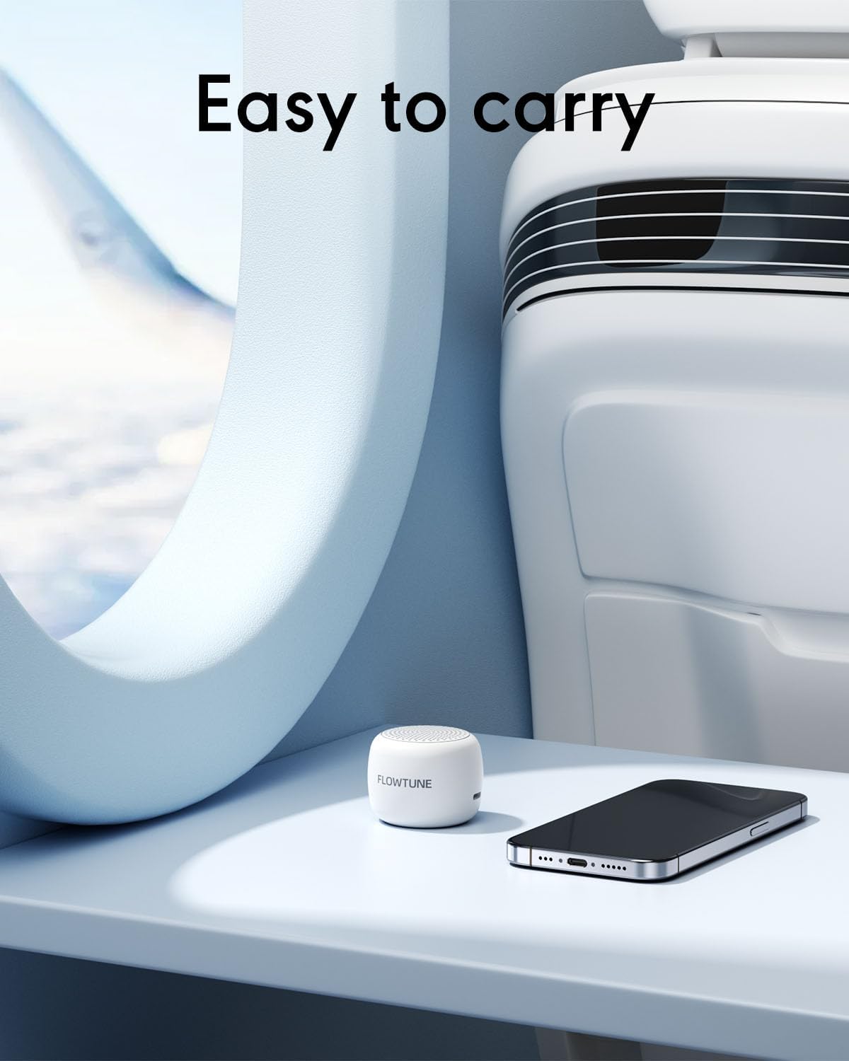 FLOWTUNE Sound Machine White Noise Machine for Baby Adults, 18 Non-looping Sounds, Timer, Memory Function, Portable Sleep Sound Therapy Gift (Black)
