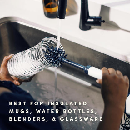 Brite Limited Edition 2-in-1 Straw and Bottle Brush Set, Sleek and Stylish Bottle Cleaner Brush with 360-Degree Bristles and Hidden Straw Brush