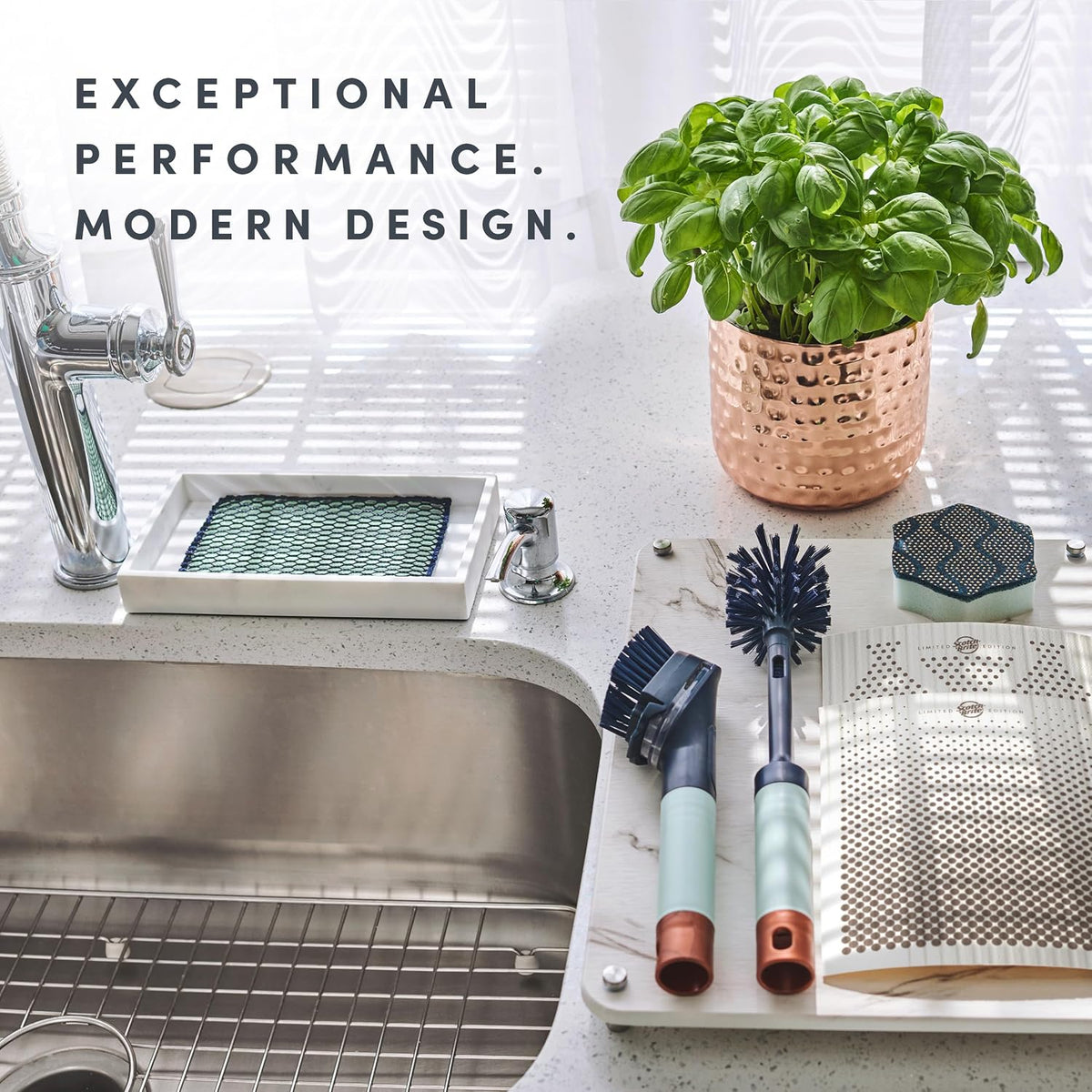 Brite Limited Edition 2-in-1 Straw and Bottle Brush Set, Sleek and Stylish Bottle Cleaner Brush with 360-Degree Bristles and Hidden Straw Brush