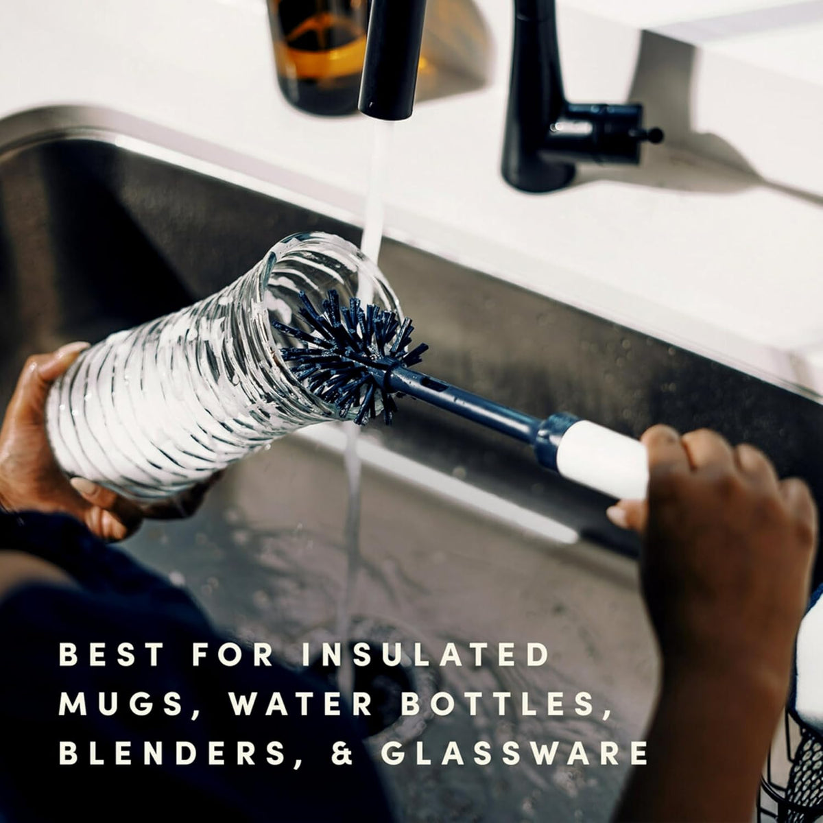 Brite Limited Edition 2-in-1 Straw and Bottle Brush Set, Sleek and Stylish Bottle Cleaner Brush with 360-Degree Bristles and Hidden Straw Brush