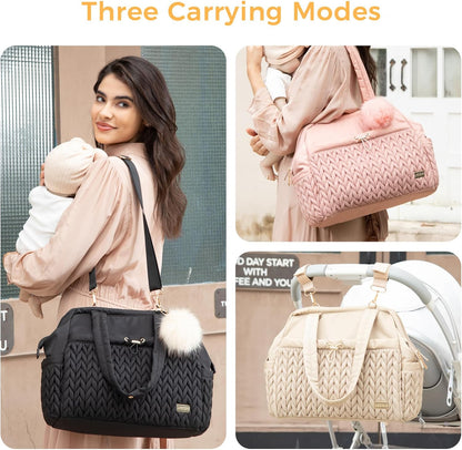 Asha Diaper Bag Tote For Daily Use, Travel Shoulder Diaper Bag With Long Strap